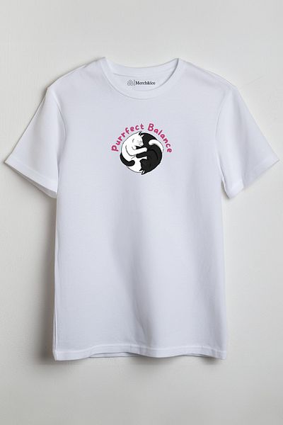 SM Satranç Medya Μπλουζάκι Unisex Ying Yang Cats - Μπροστινό τυπωμένο