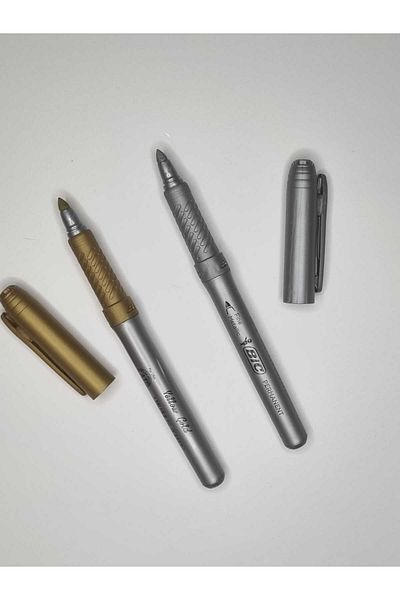 Bic Permanent Marker Intensity - Felted Pen (1 Piece Gold and Silver)