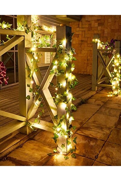 konelsa 5 Metre Günışığı Ledli 2 Dal Yeşil Yapay Sarmaşık Dekoratif Süsleme Hobi