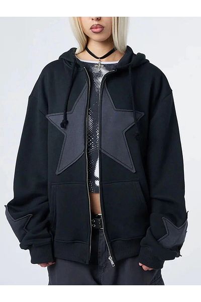 AtegeWear Y2K Star Detailed Unisex Cardigan