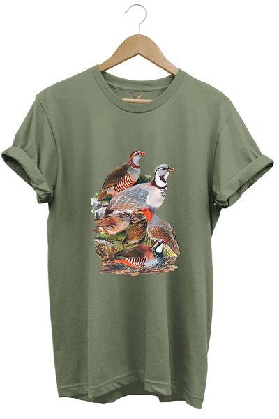 WİDİ Μπλουζάκι Hunting Hunter Croissant Hunting με στάμπα κανονική εφαρμογή 100% βαμβακερό χακί