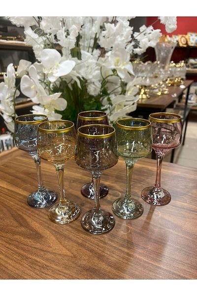 Paşabahçe LAL-506 6-PIECE COFFEE SIDE WATER GLASS WITH COLOR LUSTER
