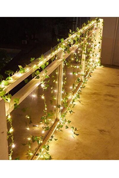 konelsa 5 Metre Günışığı Ledli 2 Dal Yeşil Yapay Sarmaşık Dekoratif Süsleme Hobi