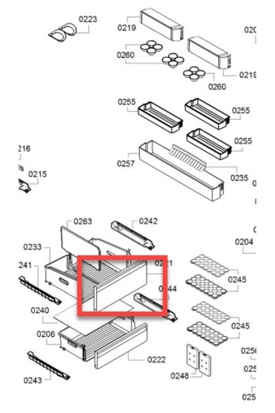 Bosch Siemens Profilo Buzdolabı Dondurucu üst kapak raf ( sipariş vermeden uyumluluk sorgulatınız)