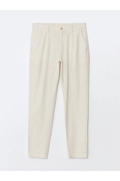 LC Waikiki Lcwaikiki - Classic Beige Linen Blended Men's Trousers