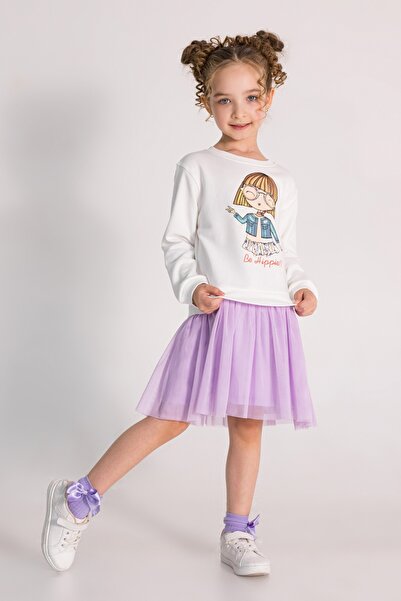 DMB BOYS & GIRLS kız çocuk pamuklu baskılı  tütü elbise