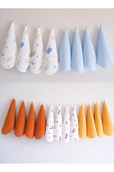 runbaby 20 Adet Run Baby Müslin Kumaş Bebek Ağız Mendili & Ter Bezi – Kombin8