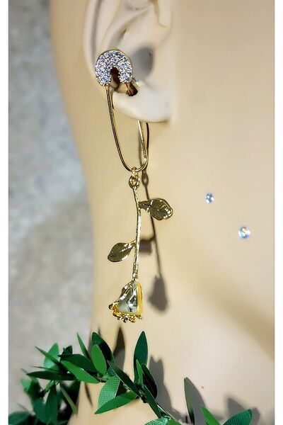 WONDER TOUCH Şahsu Küpesi,şahmaran Tılsımlı Küpe,taşlı Çengel Iğne Küpe,gül Küpe,altın Kaplama,aksesuar