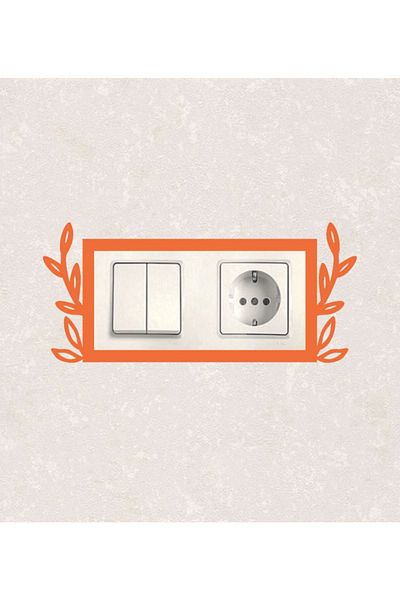 BLgrup 2115-t Laser Cut Wooden Switch Socket Frame Orange Double Decorative