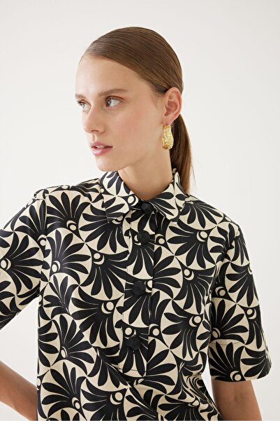 Exquise Μίνι φόρεμα με μοτίβο γιακά πουκάμισου