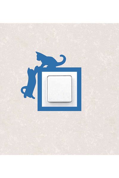 BLgrup 2108-m Laser Cut Wooden Switch Socket Frame Blue Single Cat