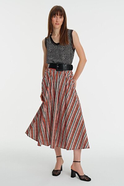 Exquise Ribbed Detailed Sleeveless Straight Cut Blouse