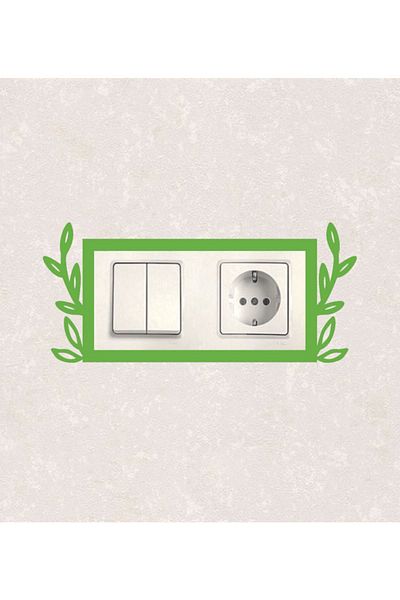 BLgrup 2115-y Laser Cut Wooden Switch Socket Frame Green Double Decorative