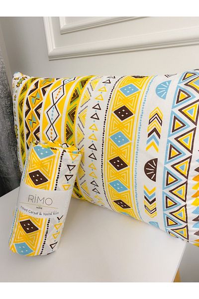 Atelier Home 180x200 Ranforce Fitted Sheet Set + 2 Pillowcases Authentic Patterned