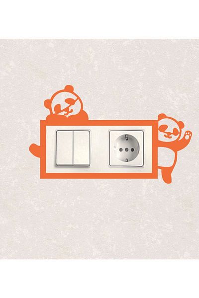 BLgrup 2119-t Laser Cut Wooden Switch Socket Frame Orange Double Panda