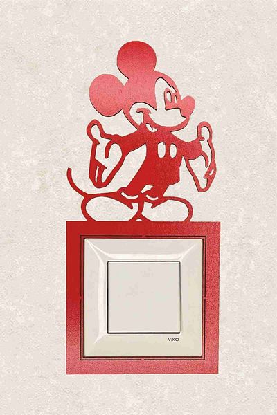 BLgrup 2120-k Laser Cut Wooden Switch Socket Frame Red Single Mouse