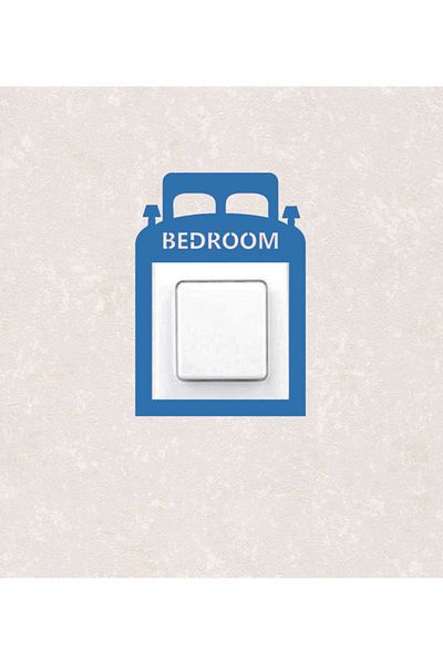 BLgrup 2110-m Laser Cut Wooden Switch Socket Frame Blue Single Bedroom
