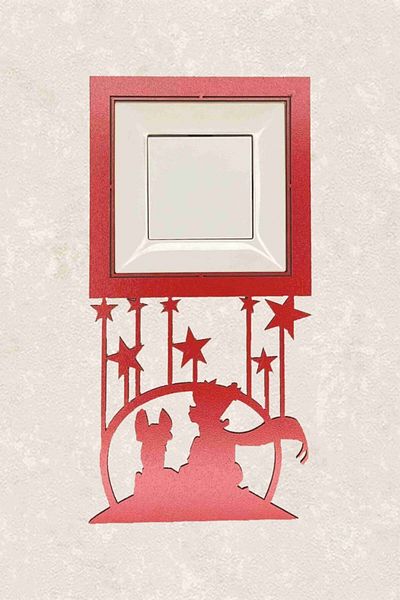 BLgrup 2109-k Laser Cut Wooden Switch Socket Frame Red Single Little Prince