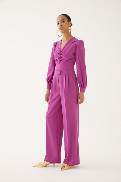 Exquise High Waist Fabric Trousers