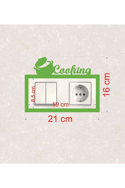 BLgrup 2106-y Laser Cut Wooden Switch Socket Frame Green Double Cooking