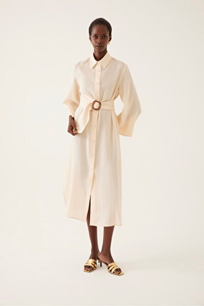 Exquise Side Slit Shirt Dress