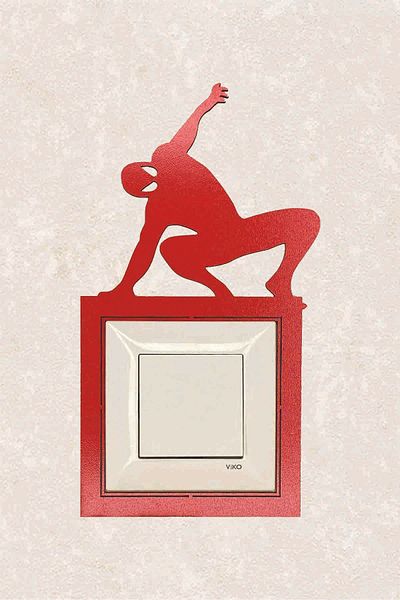 BLgrup 2125-k Laser Cut Decorative Wooden Switch Socket Frame Single Spiderman Red