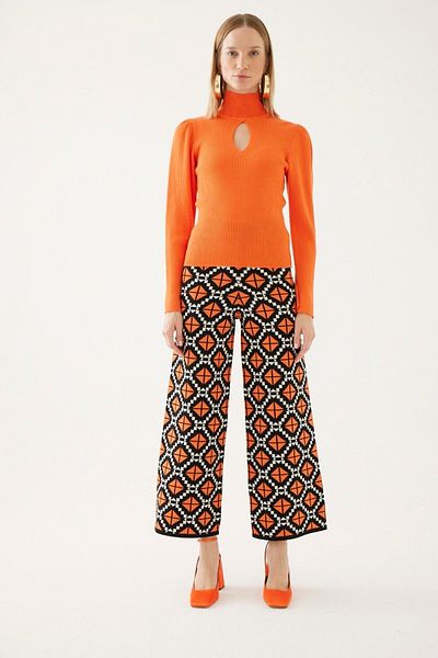 Exquise Patterned Knitwear Trousers