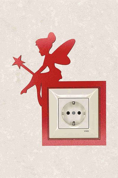BLgrup 2122-k Laser Cut Decorative Wooden Switch Socket Frame Red Single Fairy