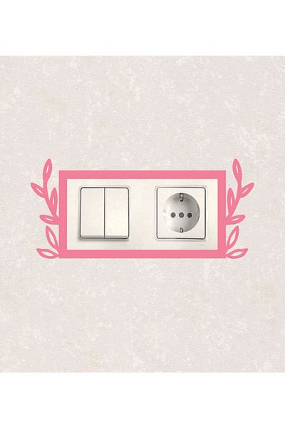 BLgrup 2115-p Laser Cut Wooden Switch Socket Frame Pink Double Decorative