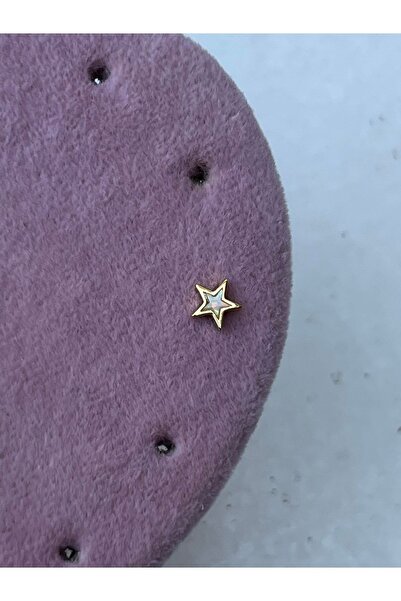 ds denizden silver Opal Taşlı Gümüş Yıldız Piercing - 1 Adet