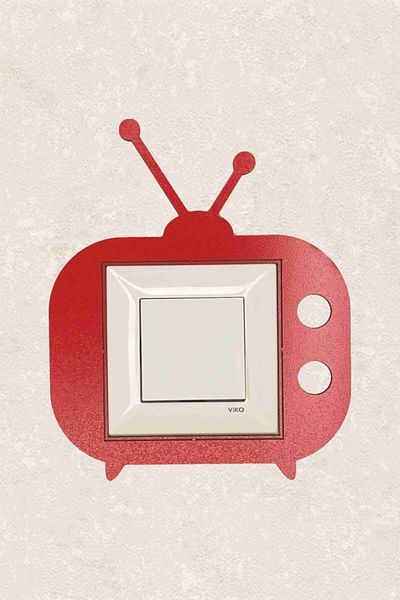 BLgrup 2127-k Laser Cut Wooden Switch Socket Frame Red Single TV Room