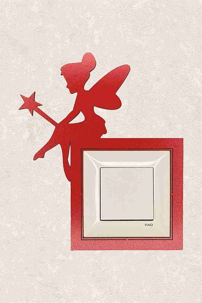 BLgrup 2122-k Laser Cut Decorative Wooden Switch Socket Frame Red Single Fairy