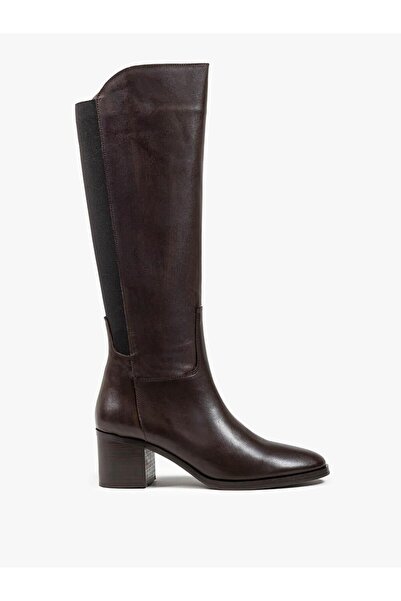 Favgi Laso Kahve Deri Kadın Çizme