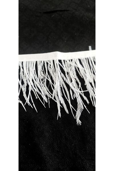 ALTAY TEKSTİL ÜRÜNLERİ Ostrich Feather Strip White (9 Cm)