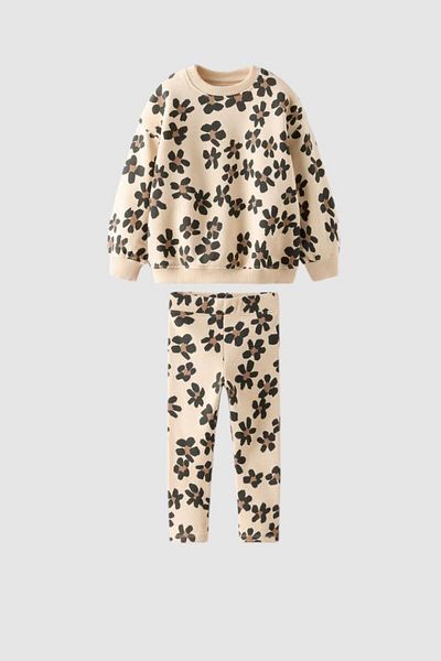 Daisy Dolly طقم بدلة علوية وسفلية من القطن مكونة من 3 خيوط للفتيات