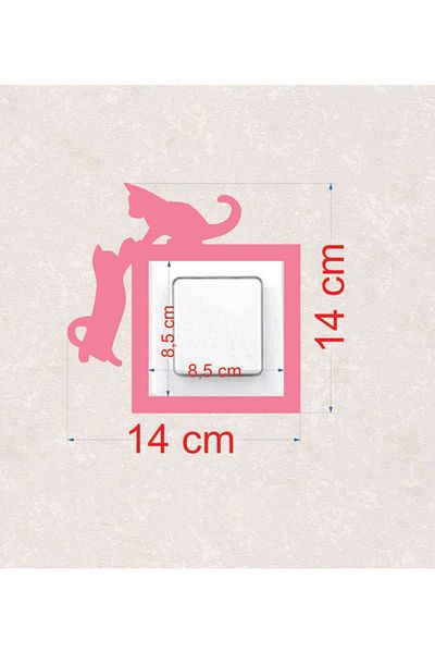 BLgrup 2108 P Laser Cut Wooden Switch Socket Frame Pink Single with Cat