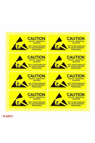 Genel Markalar 10 Adet Antistatik Uyarı Etiketi Elektrostatik Elektrik Esd Ik...