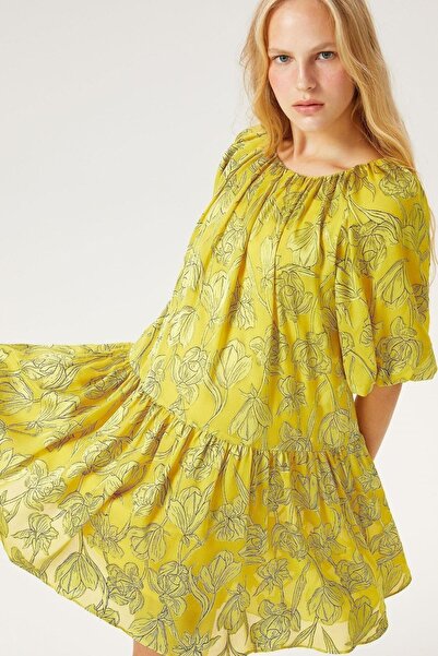 Exquise Balon Kol Mini Elbise