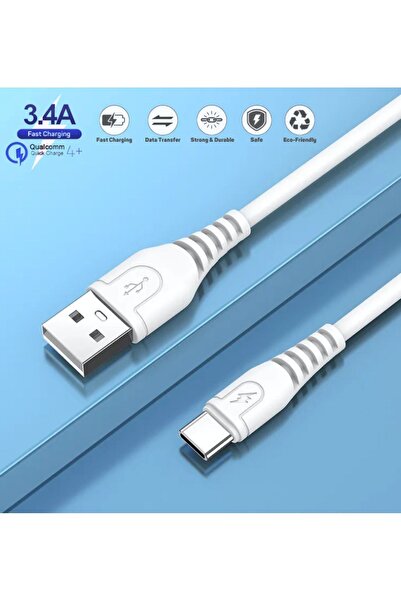 HANPORIUM Samsung Galaxy A32 Uyumlu 3.4 Amper 3 Metre Ultra Hızlı Type-C Şarj Kablosu - İthalatçı Garantili