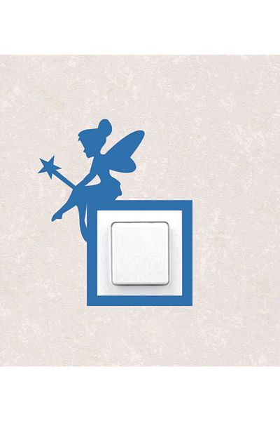 BLgrup 2122-m Laser Cut Wooden Switch Socket Frame Blue Single Fairy