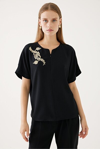 Exquise Astarlı Ve Kısa Kollu Bluz