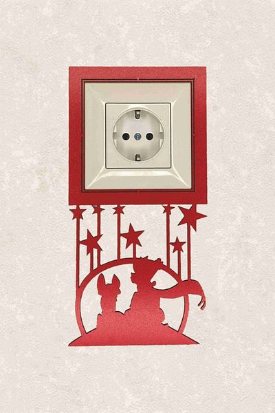 BLgrup 2109-k Laser Cut Wooden Switch Socket Frame Red Single Little Prince