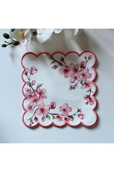 DECO Ροζ ψηφιακές εμπριμέ κεντημένες σερβιέτες κοκτέιλ με μοτίβο Sakura