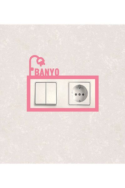 BLgrup 2103-p Laser Cut Wooden Switch Socket Frame Pink Double Bathroom