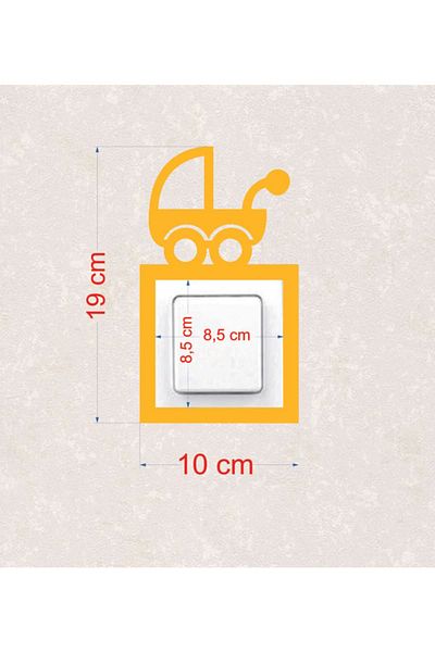BLgrup 2112-s Laser Cut Wooden Switch Socket Frame Yellow Single Baby Room