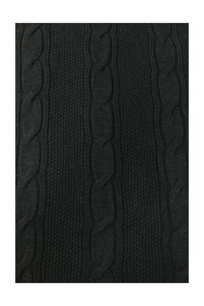 Ocean Black Hair Knitted Knitwear Sofa Blanket