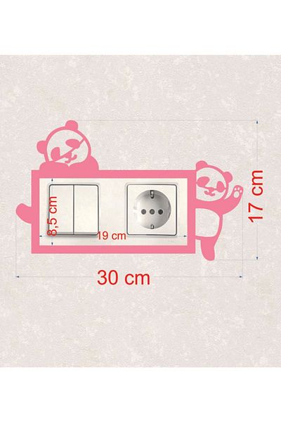BLgrup 2119-p Laser Cut Wooden Switch Socket Frame Pink Double Panda