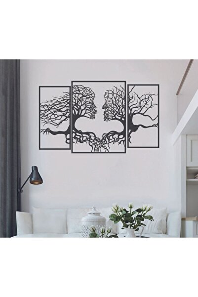 BLgrup 1013 Lazer Kesim Ahşap Tablo Ağaç Sevgililer 3 Parça