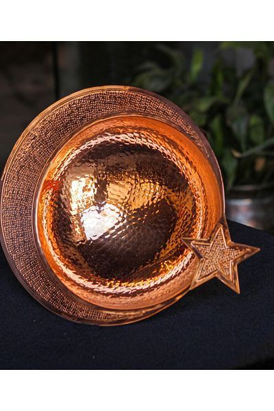 ANTEPSEPETİ Copper Crescent Star Model Sugar Bowl