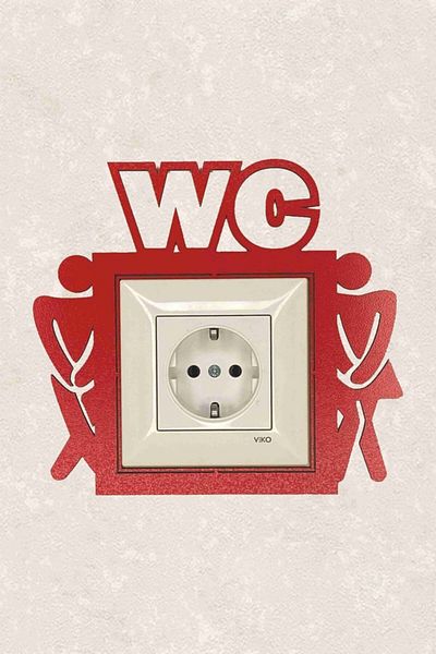 BLgrup 2100-k Laser Cut Wooden Switch Socket Frame Red Single WC